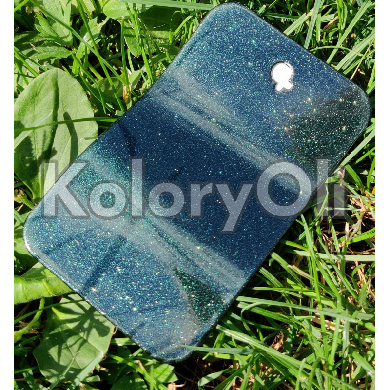 Transparent EMERALD Farba Proszkowa do malowania dwuetapowego Poliestrowa Kolor Zielony z Brokatem Połysk KO-N0148