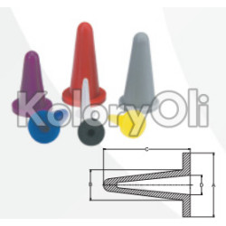 Korek stożkowy z kołnierzem silikonowy wysokotemperaturowy fi 10mm, fi kołnierza 16,50mm