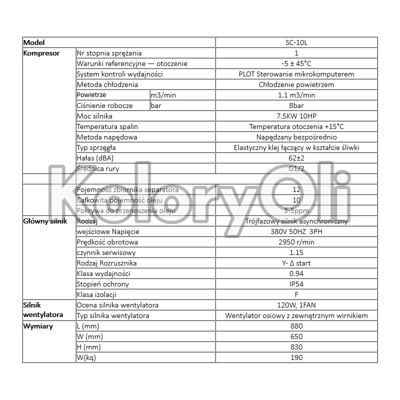 Kompresor śrubowy SC-10L - KO-RR0006734