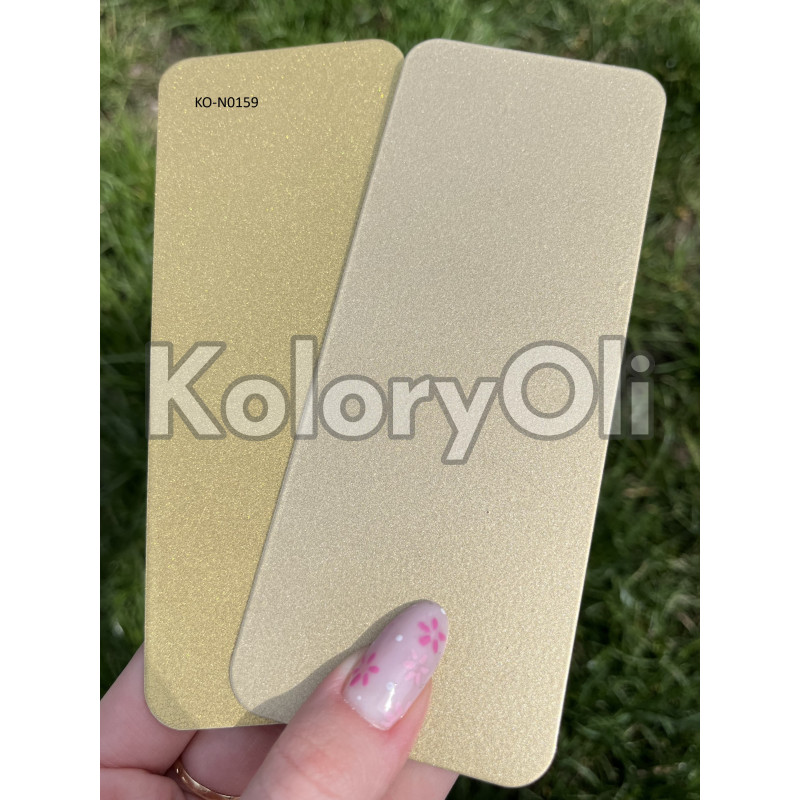 CHAMPAGNE GOLD (SZAMPAŃSKIE ZŁOTO) Farba Proszkowa Poliestrowa Kolor Złoty Szampański Gładki Półmat KO-N0654-produkcja