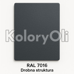 RAL 7016 QUALICOAT Farba Proszkowa Poliestrowa Kolor Antracyt Szary Drobna Struktura KO-PL023