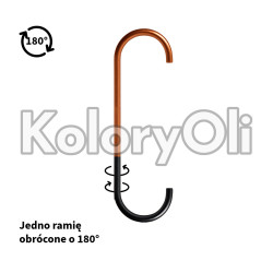 haczyk/zawieszka 700x2,5 RAMIĘ OBRÓCONE O 180C lakiernicza Drut Miedziowany długość 700 mm, fi 2,5 mm KO-Z826