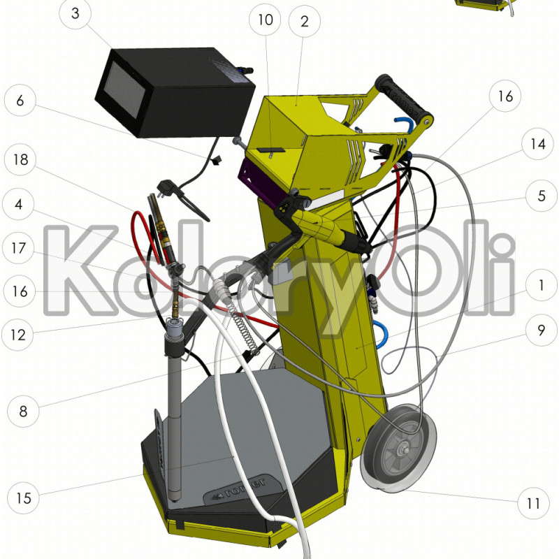 Aplikator romer ProfiSpray V (CAŁY ZESTAW) Do Farb Proszkowych KO-RRA10S015 Aplikator romer ProfiSpray V (CAŁY ZESTAW) Do Farb Proszkowych KO-RRA10S015