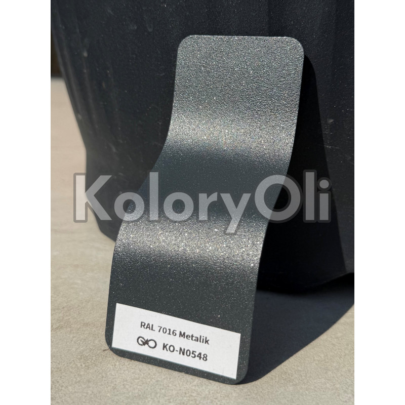 RAL 7016 Farba Proszkowa Poliestrowa Kolor Szary Antracyt Metalik Półmat drobna struktura (35-45 glosów) KO-N0548