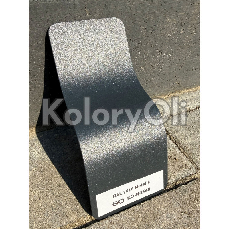 RAL 7016 Farba Proszkowa Poliestrowa Kolor Szary Antracyt Metalik Półmat drobna struktura (35-45 glosów) KO-N0548