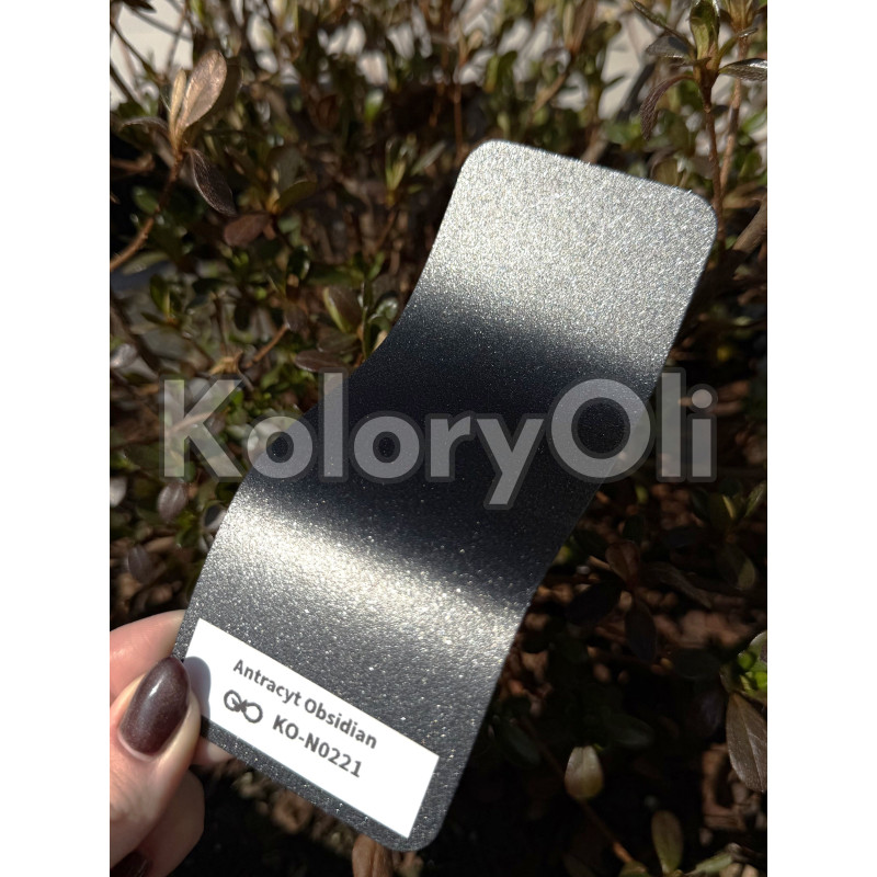 Antracyt Obsidian Metalik Farba Proszkowa Poliestrowa Drobna Struktura Mat KO-N0221