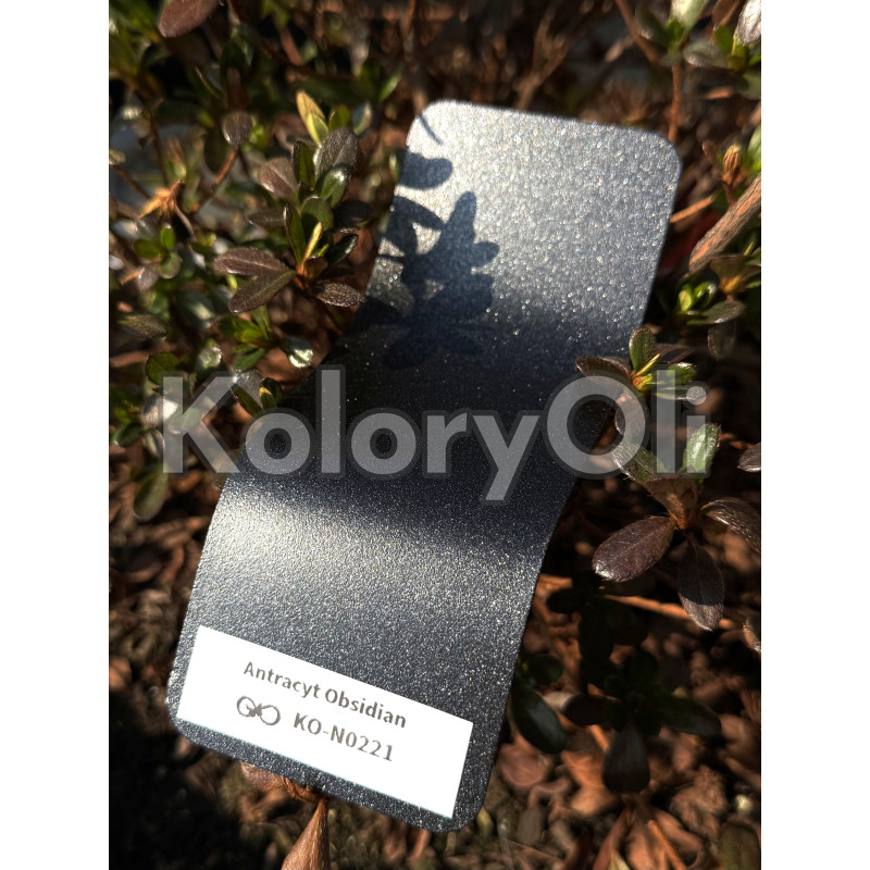Antracyt Obsidian Metalik Farba Proszkowa Poliestrowa Drobna Struktura Mat KO-N0221