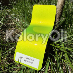 EFEKT ILUZJI System Dwuwarstwowy LIMONKA Farba Proszkowa Poliestrowa Kolor Żółto-zielony Gładki Połysk KO-N0587
