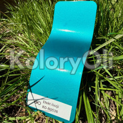 EFEKT ILUZJI System Dwuwarstwowy Farba Proszkowa Poliestrowa Kolor Turkusowy Połysk KO-N0538