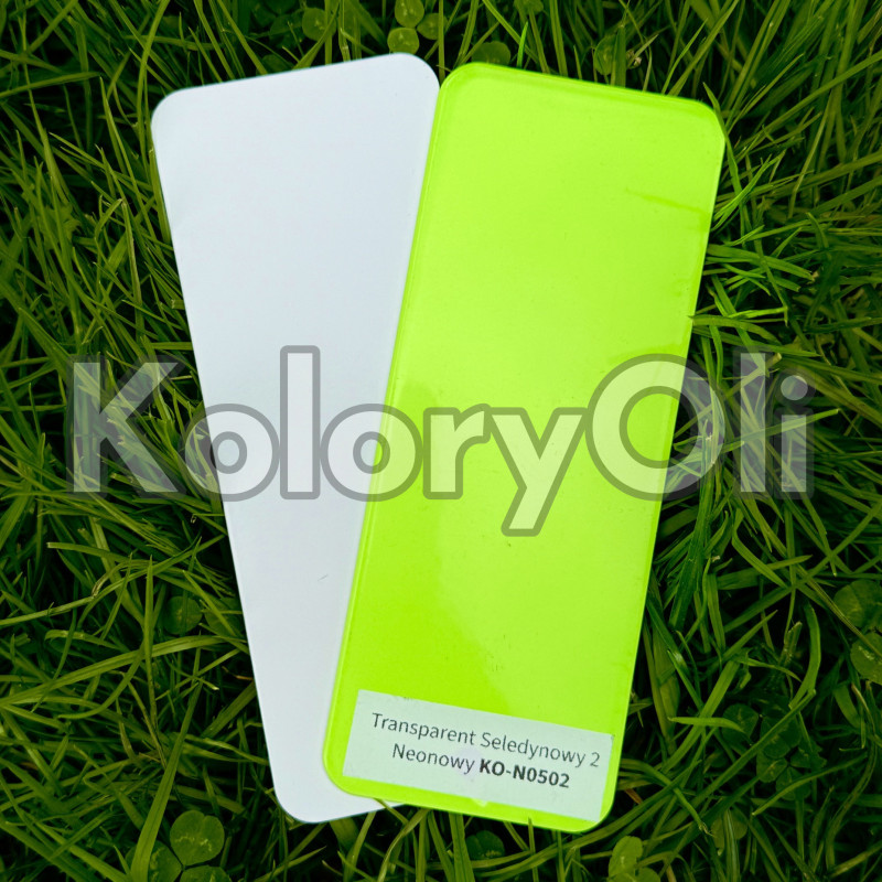 ZESTAW FLUO Transparent Seledynowy 2 Neonowy KO-N0502 + Podkład biały wyrównujący KO-N0134