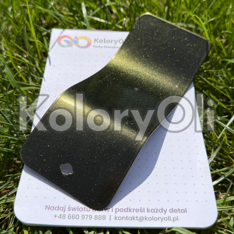 BLACK GOLD Perłowy Farba Proszkowa Poliestrowa Kolor Czarno-Złoty Gładki Połysk KO-N0156