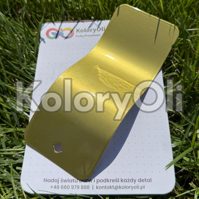 EFEKT ILUZJI MELON System Dwuwarstwowy Farba Proszkowa Poliestrowa Kolor Żółty Złoty Połysk KO-N0541
